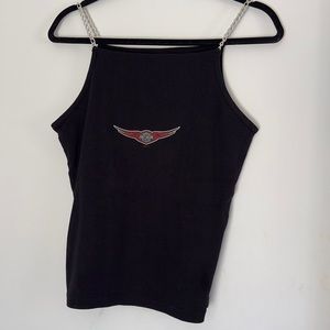 Harley Davidson tank top with chains straps